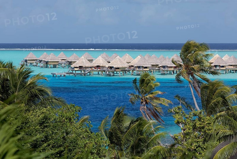 Bungalows in the turquoise sea