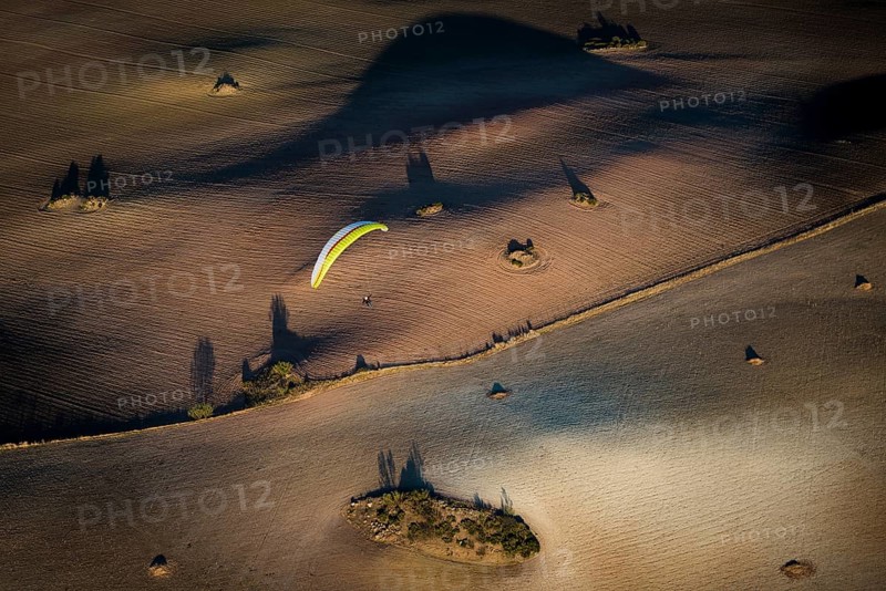 Paragliding over fields