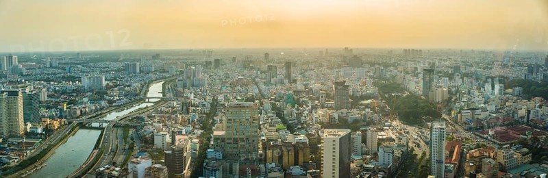 View of Ho Chi Minh City and Saigon River from the Bitexco Financial Tower