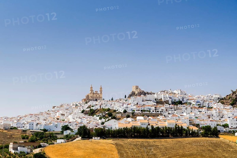 White village with church of La Encarnacion