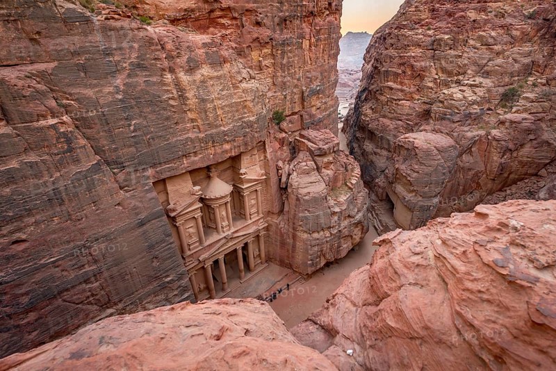 View from above into the gorge Siq