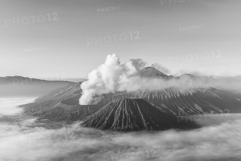 Mount Bromo smoking volcano