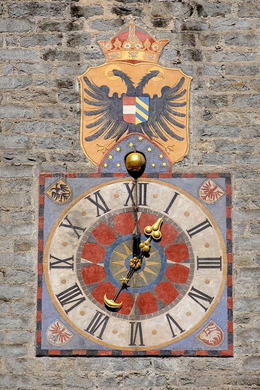Tower clock with eagle