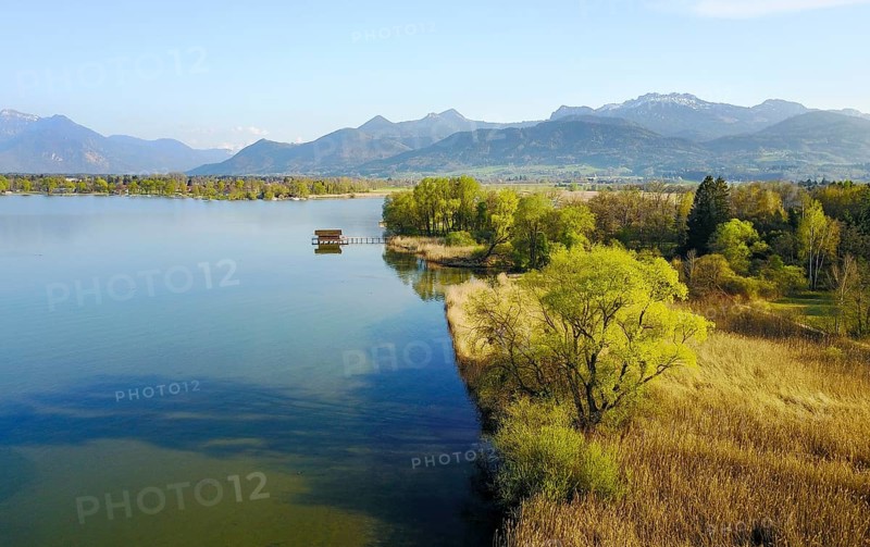 View of the Chiemsee with pre-Alps