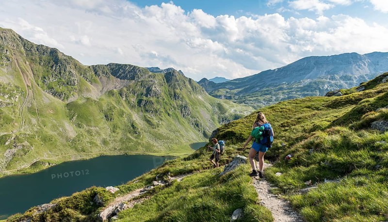 Hikers on a trail