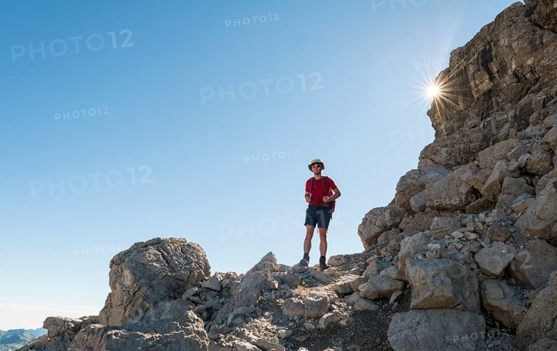 Hiker during the ascent