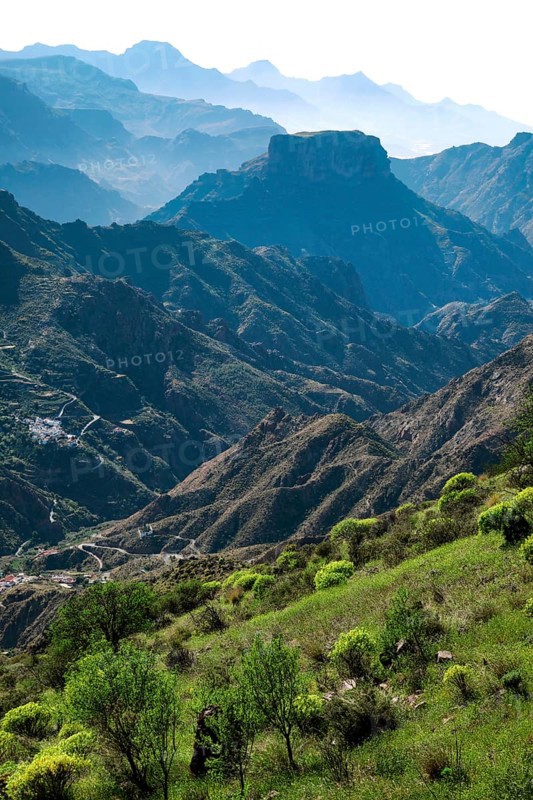 View on mountains from Roque Bentayga