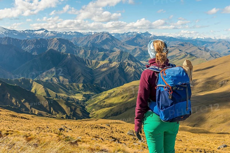 Female hiker enjoying view