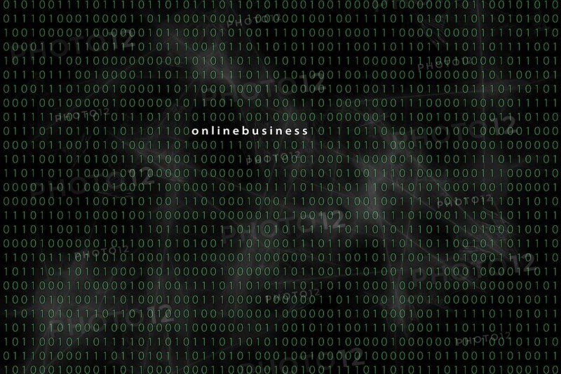 Computer matrix with word Onlinebusiness