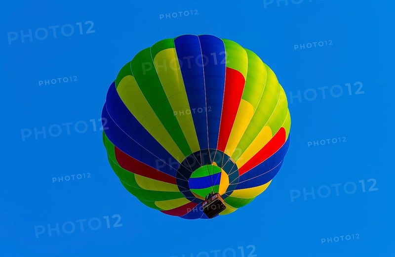 Hot air balloon in front of blue sky