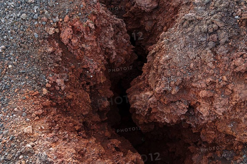 Solidified lava