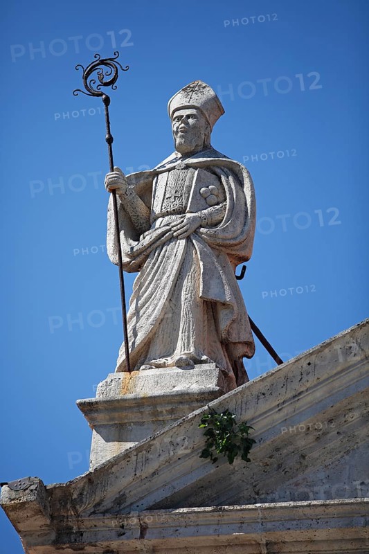 Statue of saint on the church Crkva Sv. Nikole