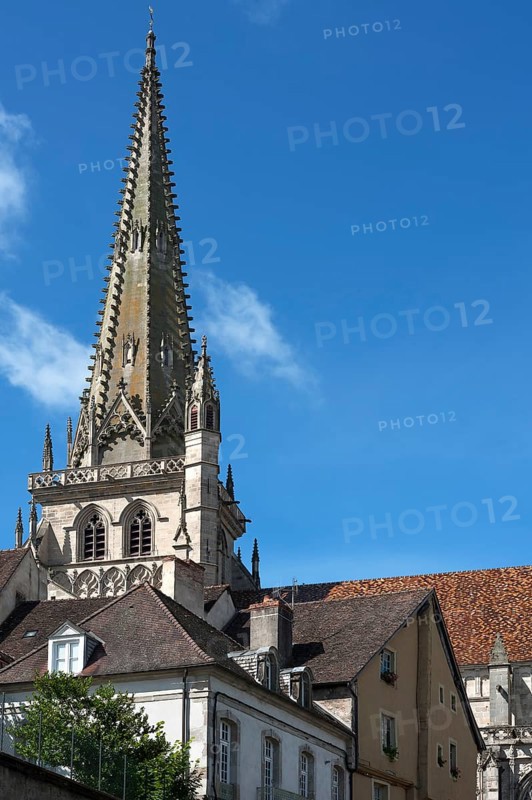 Neo-gothic tower of Romanesque Cathedral of Saint Lazarus