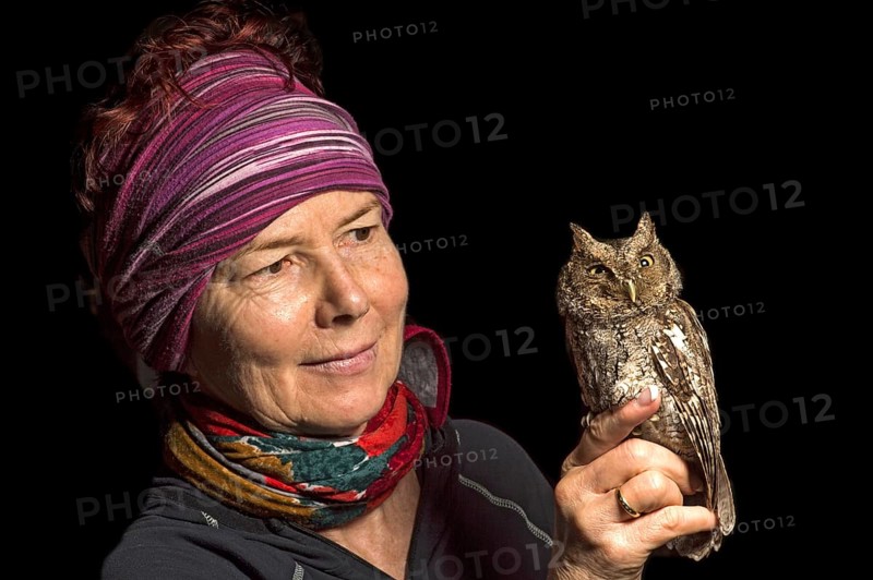 Ornithologist with Peru Screech Owl