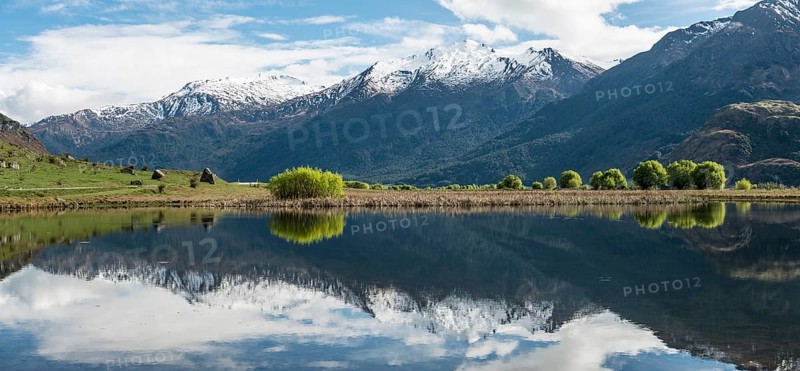 Mountain range reflected in a lake