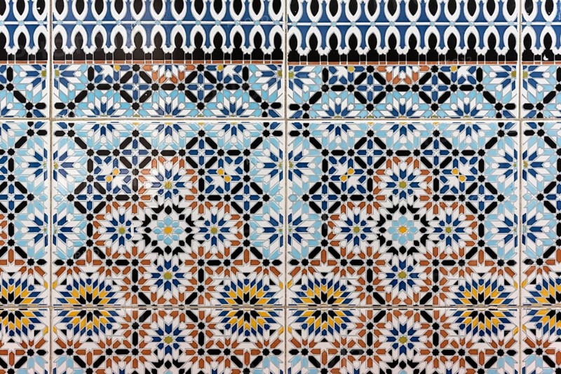 Wall mosaics at Salat Al Azama