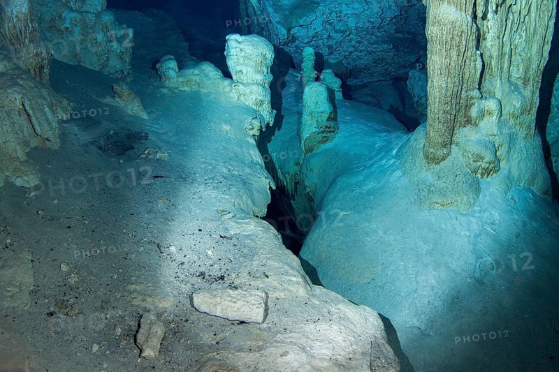 Limestone cave under water
