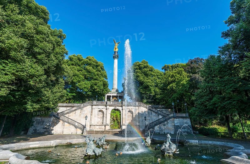 Angel of Peace with dolphin fountain