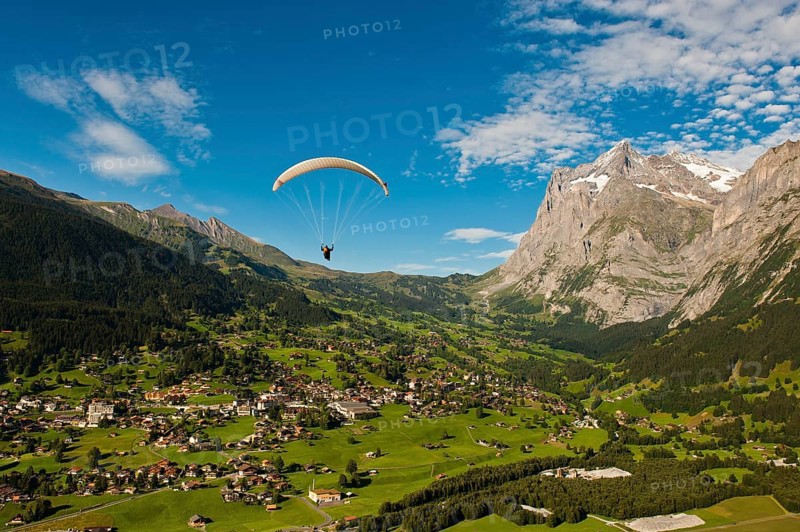 Paraglider above Grindelwald
