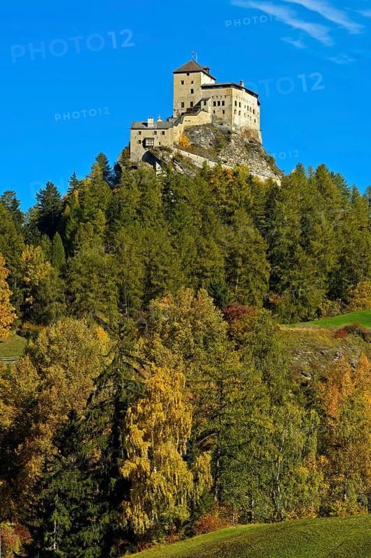 Autumn landscape with Tarasp Castle