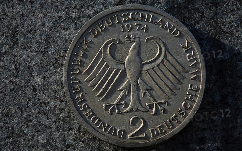Two German marks with federal eagle