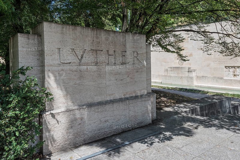 Granite slab with inscription LUTHER