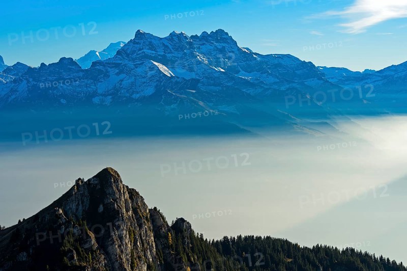 Autumn fog in the Rhone valley