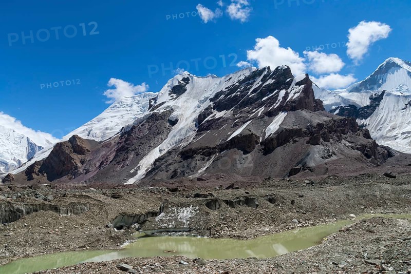 Engilchek Glacier and Khan Tengri Mountain