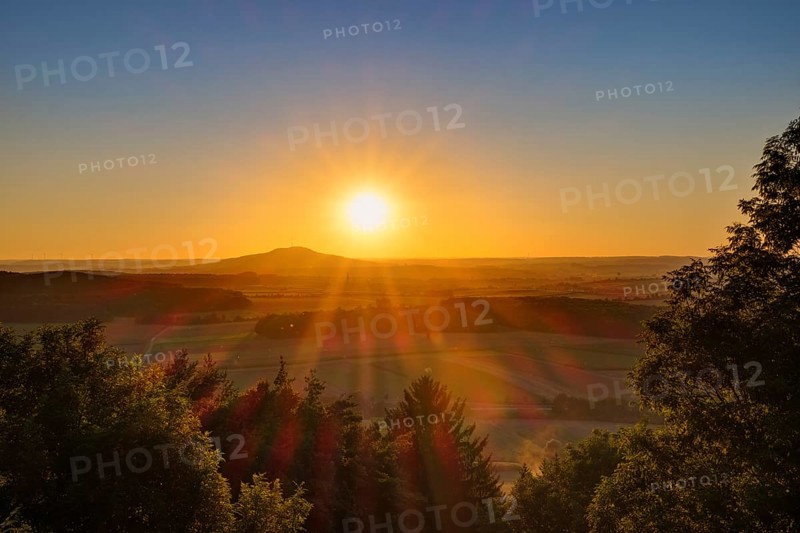 Sunset over Hesselberg mountain