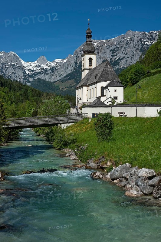 Parish church St. Sebastian with Ramsauer Ache