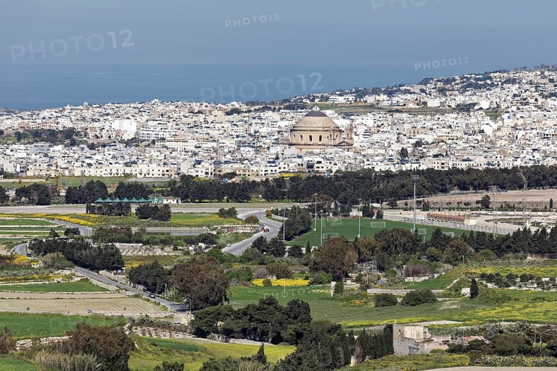 View of the town with Rotunda of Mosta
