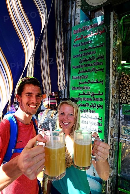 Tourist drink sugarcane-syrop