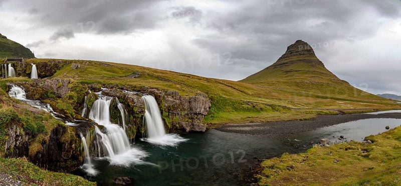Waterfall Kirkjufellsfoss and Mount Kirkjufell
