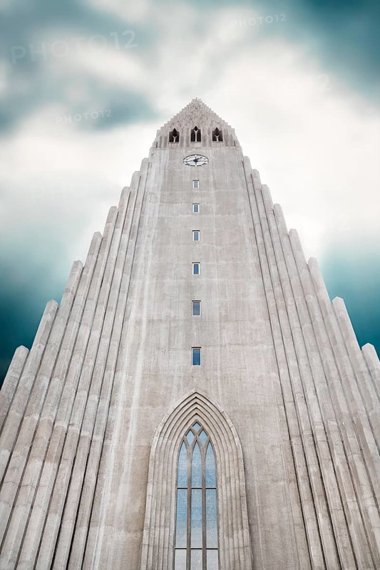 Church tower with mystic sky