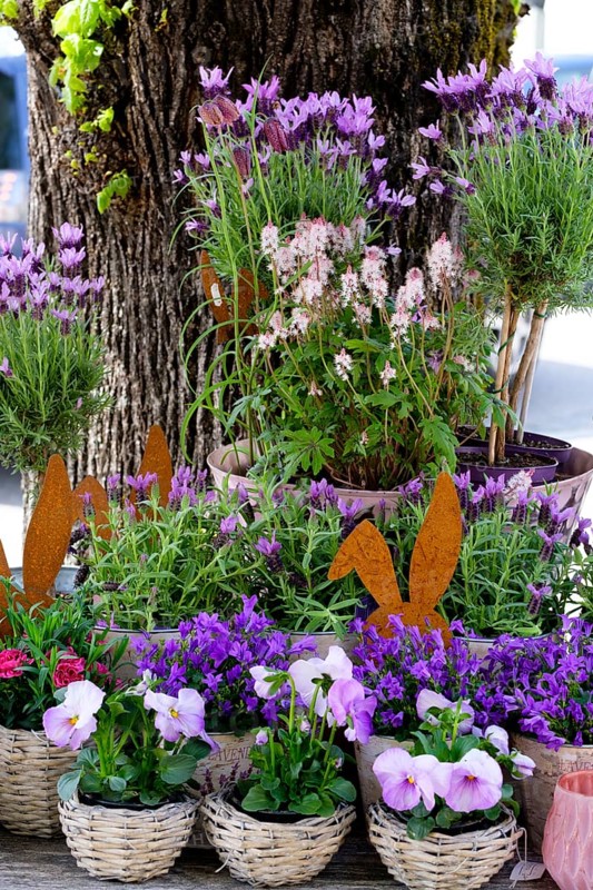 Floral arrangement with Easter decoration