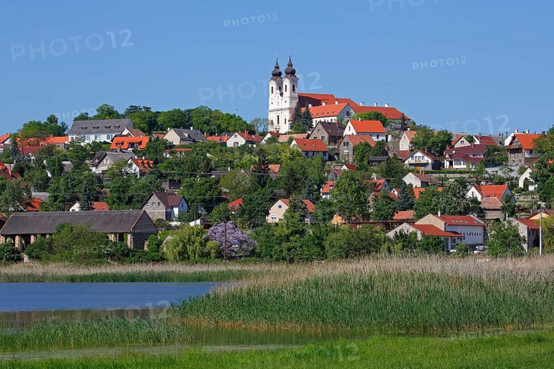 Tihany Abbey overlooks the town of Tihany on the Tihany Peninsula