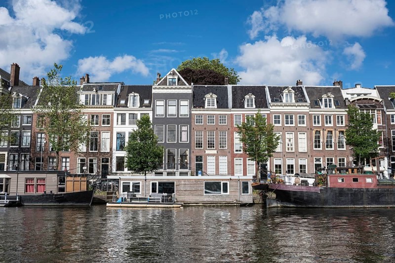 Canal houses and houseboats on the Amstel