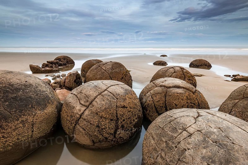Moeraki Boulders on the beach