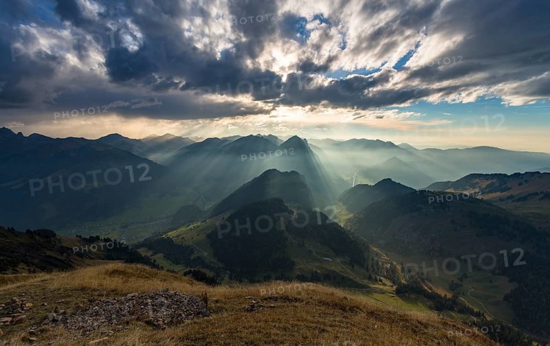 Sunbeams behind the Kanisfluh