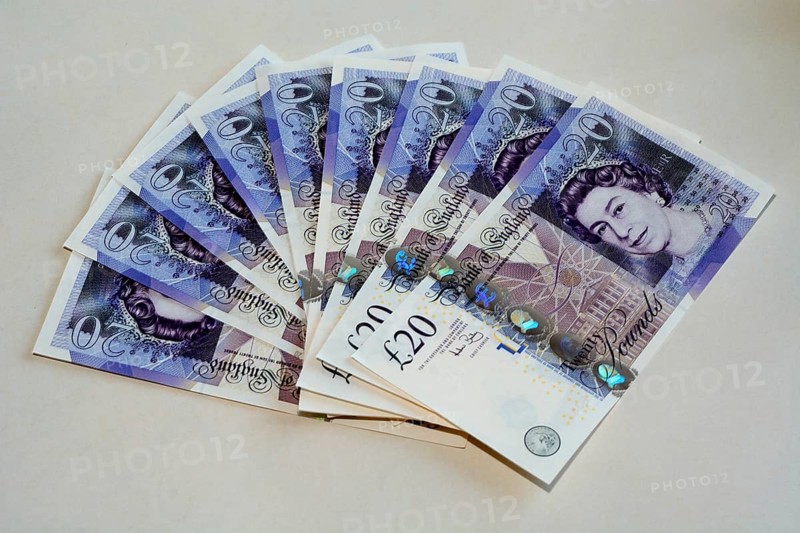 UK twenty pound banknotes