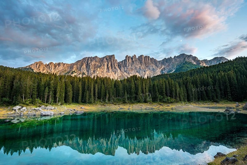 Latemar Group reflected in the Lake of Carezza