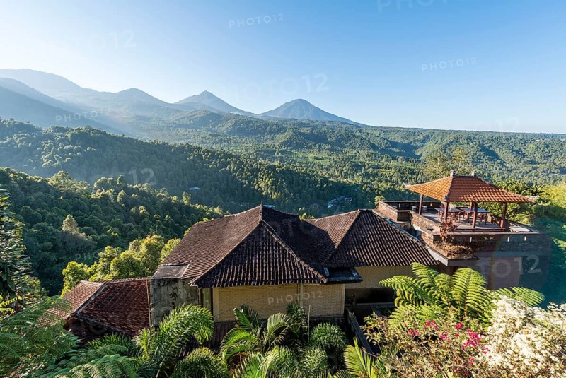 Overlooking rooftops and hills