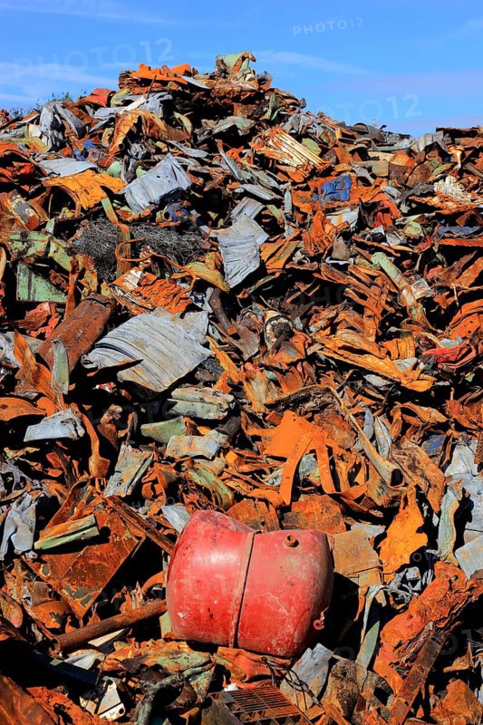 Scrap metal in a recycling plant