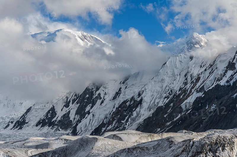 Engilchek Glacier and Khan Tengri Mountain
