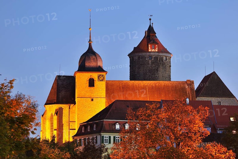 Old town with Schoch Tower and church St. Cyriakus