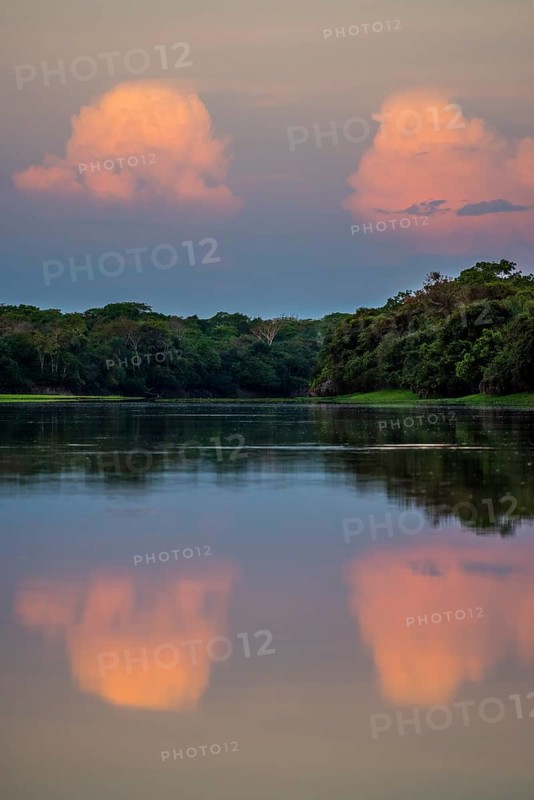 Landscape with clouds over the Rio Negro in the southern Pantanal