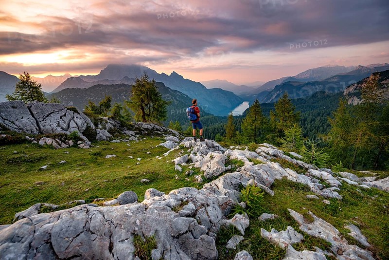 Hiker at the summit of Feldkogel