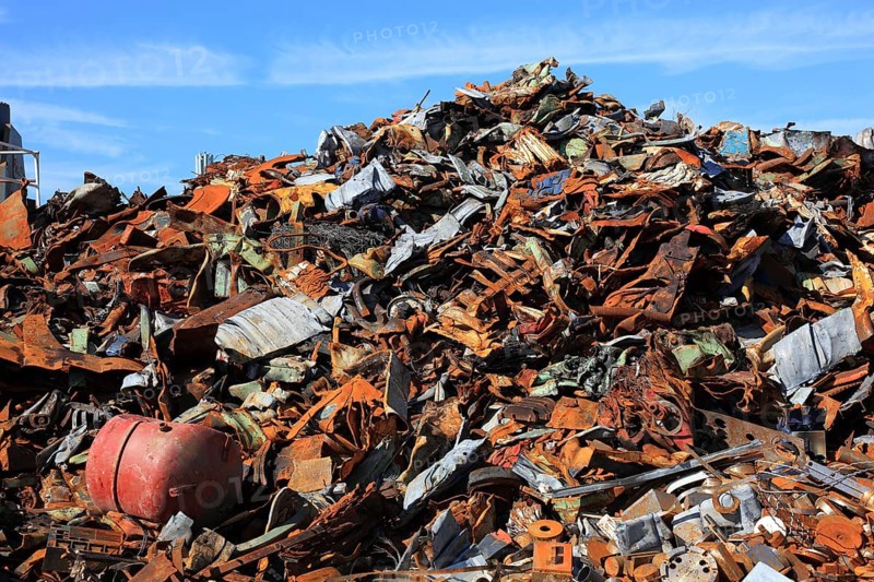 Scrap metal in a recycling plant