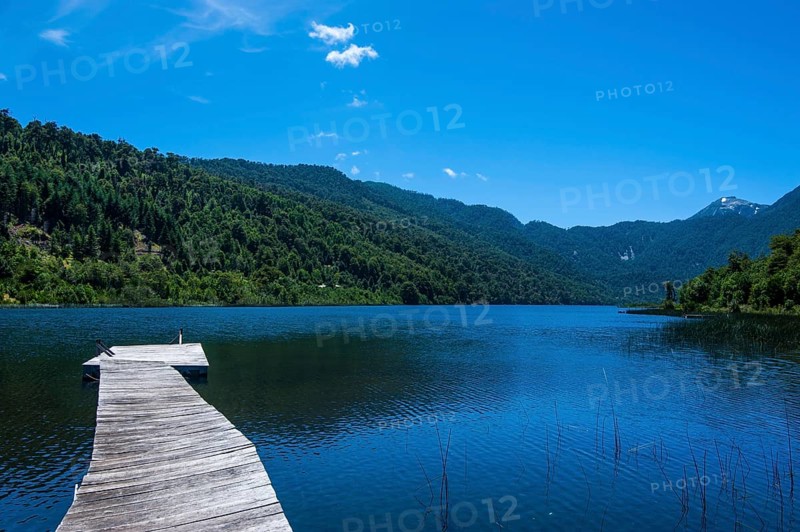 Wooden boat pier on Lago Tinquilco in the Huerquehue
