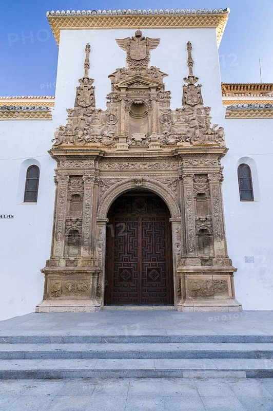 Plateresque portal with coat of arms Emperor Charles V